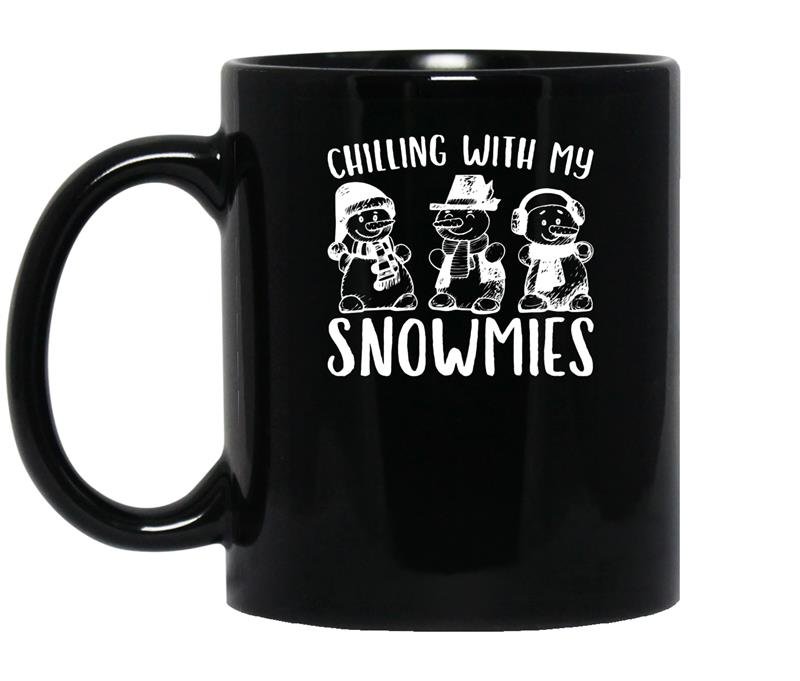 Chilling with my snowmies premium novelty coffee Mug_Black