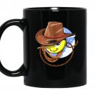 Cowboy rodeo yeehaw emoji cartoon funny coffee Mug_Black