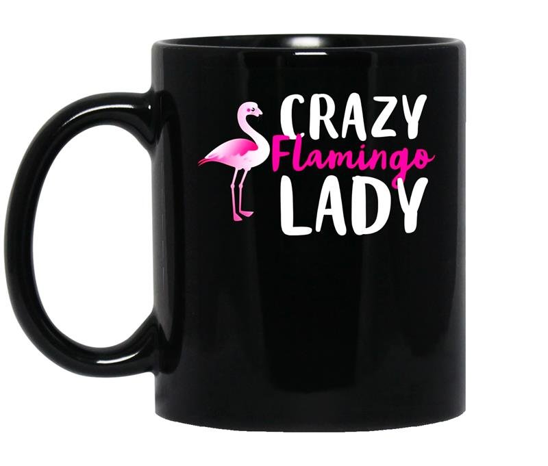 Crazy flamingo wading species coffee Mug_Black