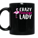Crazy flamingo wading species coffee Mug_Black