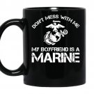 Dont mess with me my boyfriend is a marine bulldog coffee Mug_Black