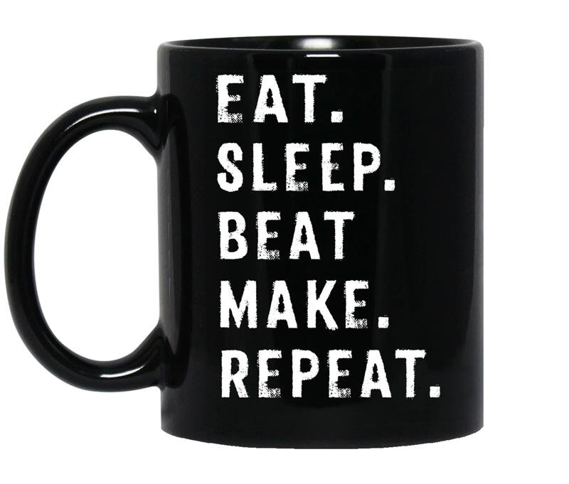 Eat sleep beat repeat make beat maker music producer coffee Mug_Black