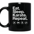 Eat sleep karate repea funny karate coffee Mug_Black