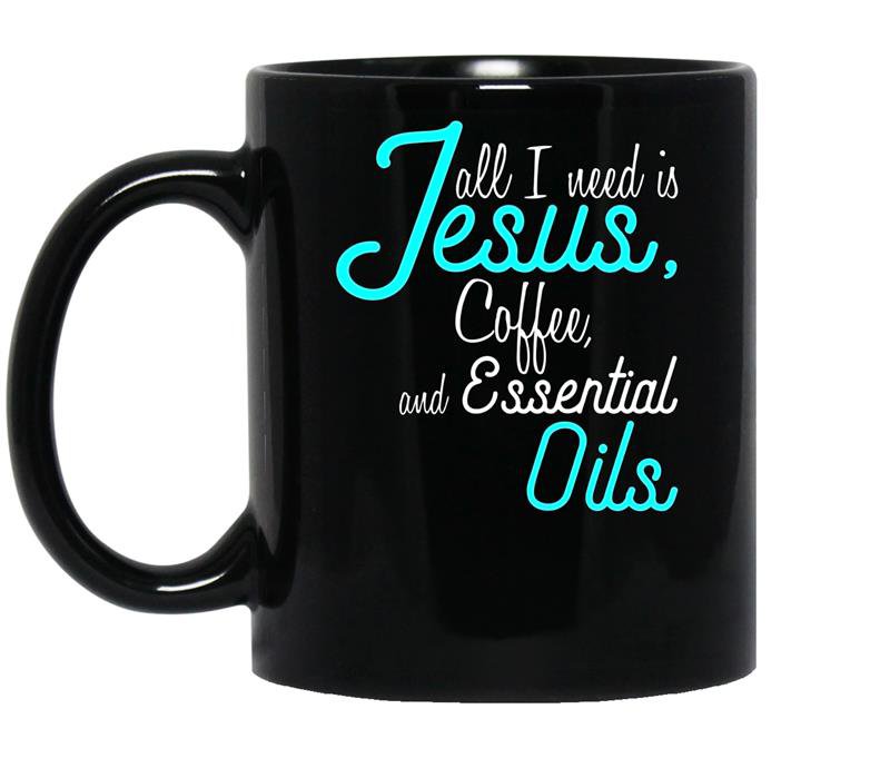 Essential oiljesus coffee and essential oils tee coffee Mug_Black