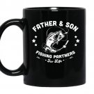 Fathers dayfather and son fishing partners for life coffee Mug_Black