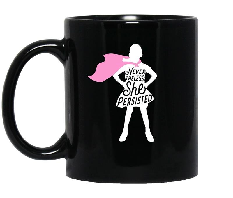 Fearless girlnevertheless she persisted white cape coffee Mug_Black
