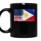 Filipino american half philippines half america flag coffee Mug_Black