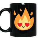 Fire flame emoji heart eye tee coffee Mug_Black