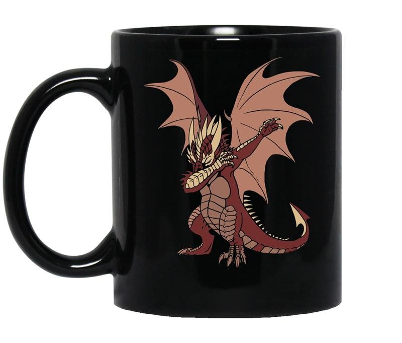 Funny dab dragon coffee Mug_Black