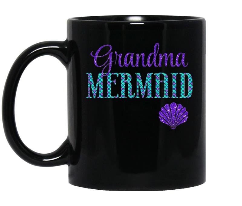 Grandma mermaid coffee Mug_Black