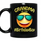 Grandma of the birthday boy emojigift for party coffee Mug_Black