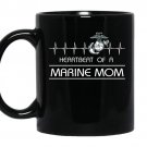 Heartbeat of a marine mom Coffee Mug_Black