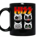 Hiss kiss cats kittens rock funny coffee Mug_Black