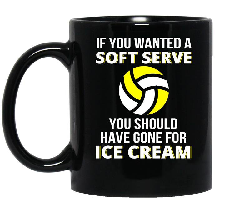 If you wanted a soft serve funny volleyball coffee Mug_Black