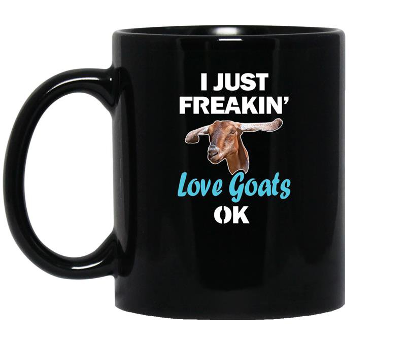 I just freaking love goats ok funny baby goat coffee Mug_Black