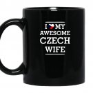I love my awesome czech wife flag heart tee for husband coffee Mug_Black