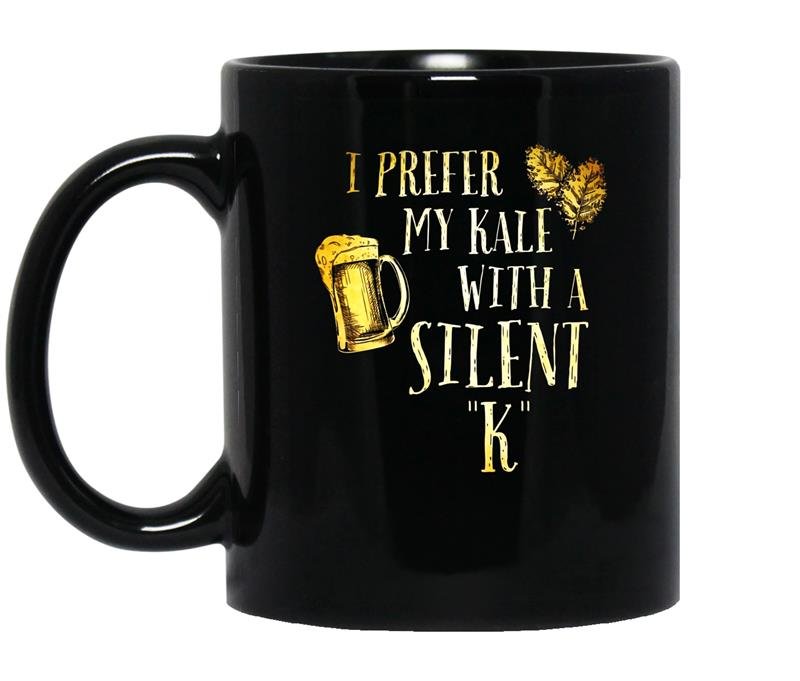 I prefer my kale with a silent kfunny beer lover coffee Mug_Black