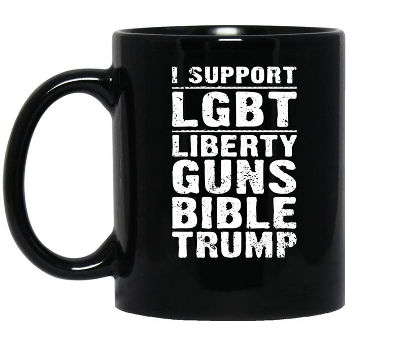 I support liberty guns bible trump funny coffee Mug_Black