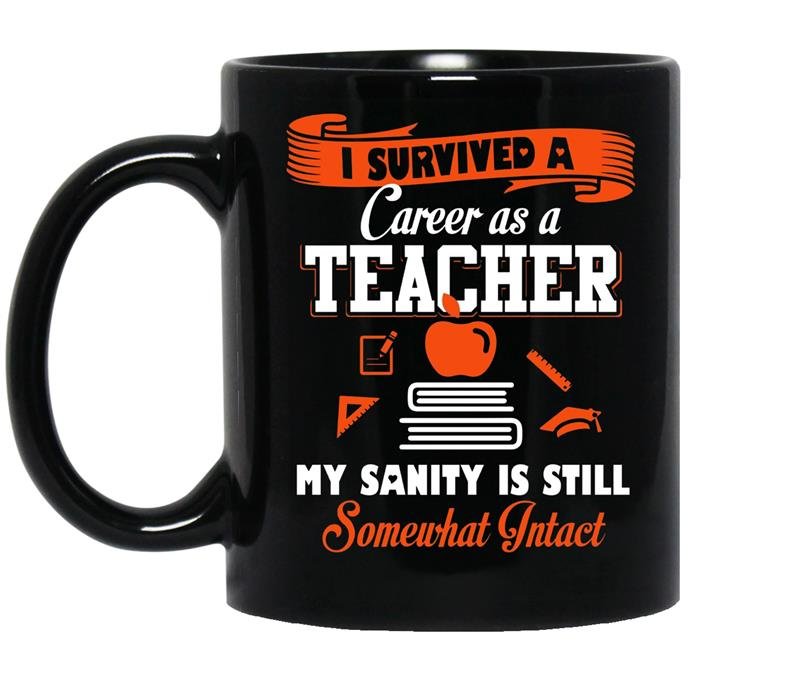 I survived a career as a teacher coffee Mug_Black