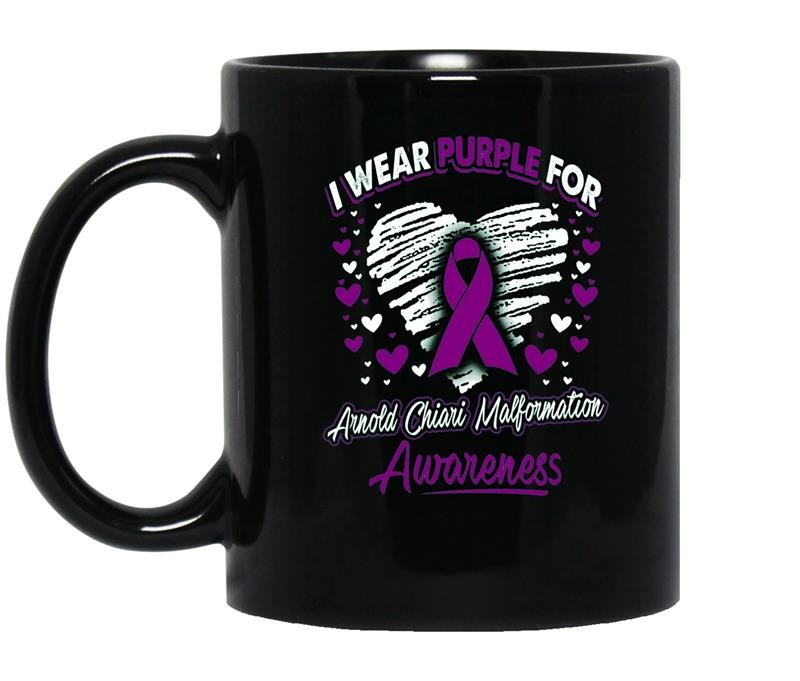 I wear purple for arnold chiari malformation awareness coffee Mug_Black
