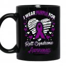 I wear purple for rett syndrome awareness coffee Mug_Black