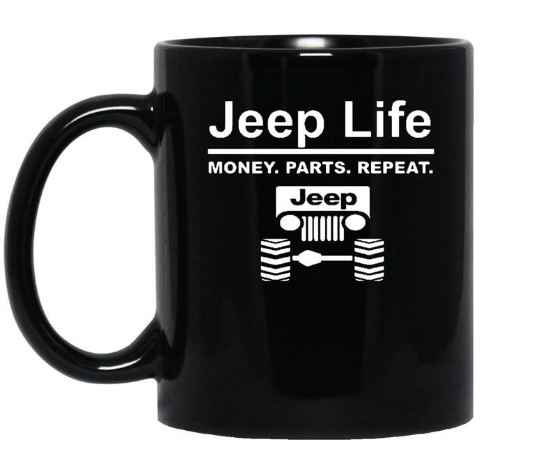 Jeep life money parts repeat coffee Mug_Black