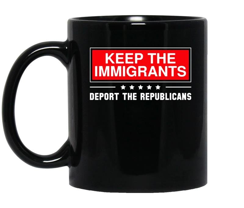 Keep the immigrants deport the republicans coffee Mug_Black
