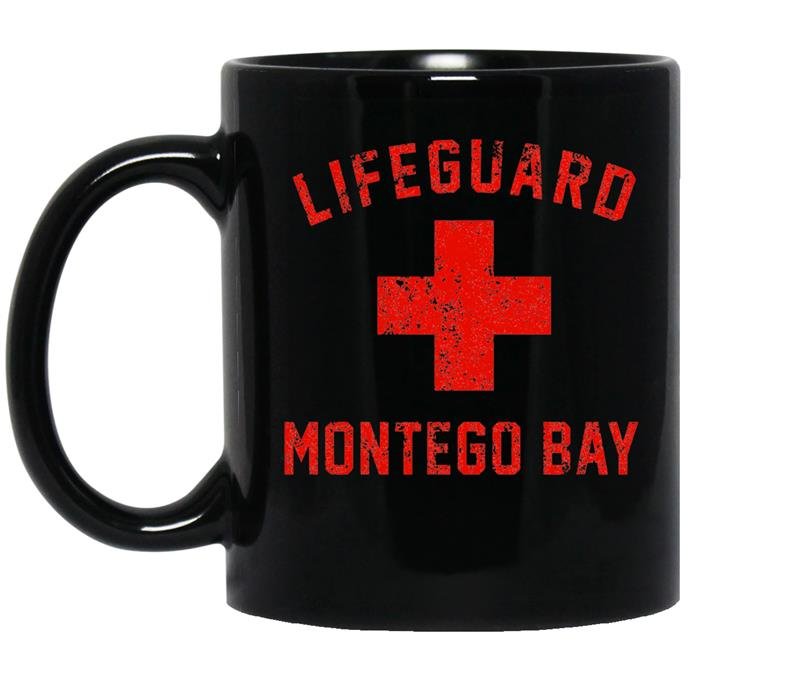 Lifeguard montego bay jamaica beach ocean swim pool coffee Mug_Black