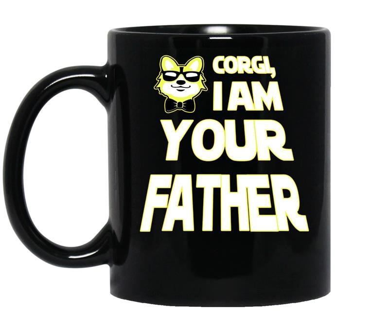 Mens 2017 fathers day corgi i am your father coffee Mug_Black