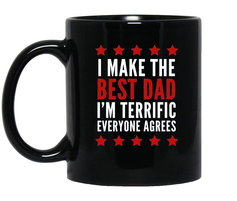 Mens best dad everyone agrees funny trump fathers daytee coffee Mug_Black