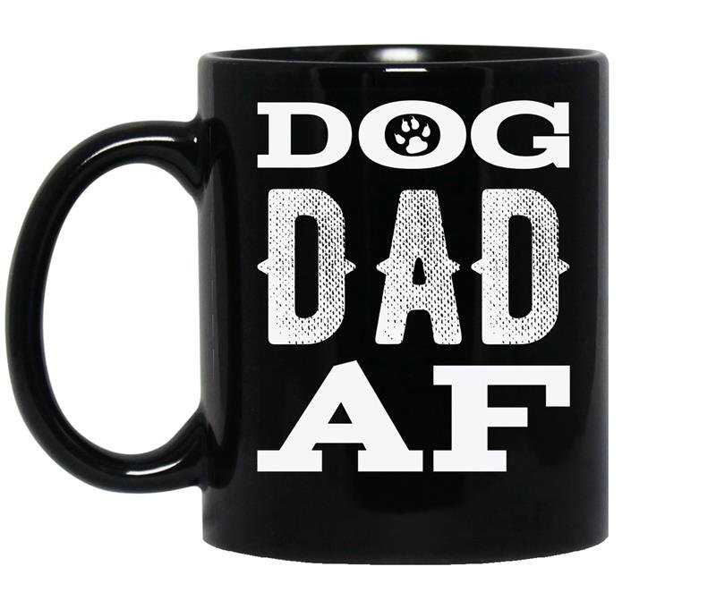 Mens dog dad af coffee Mug_Black