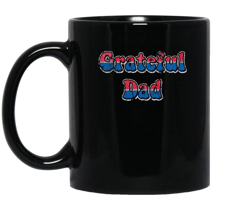 Mens grateful dad coffee Mug_Black