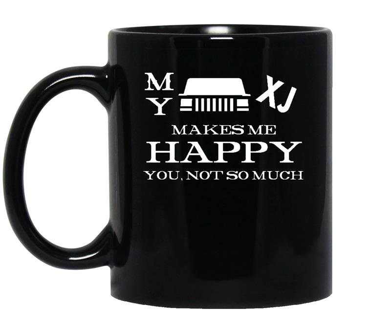 My jeep xj cherokee makes me happy you not so much mens coffee Mug_Black