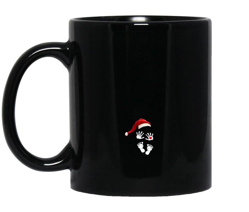 New baby bump first christmas 2016 pregnancy coffee Mug_Black