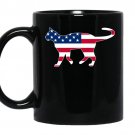 Patriotic kitty cat usa american flag coffee Mug_Black