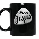 Pick jesus gift for the christian guitarist coffee Mug_Black