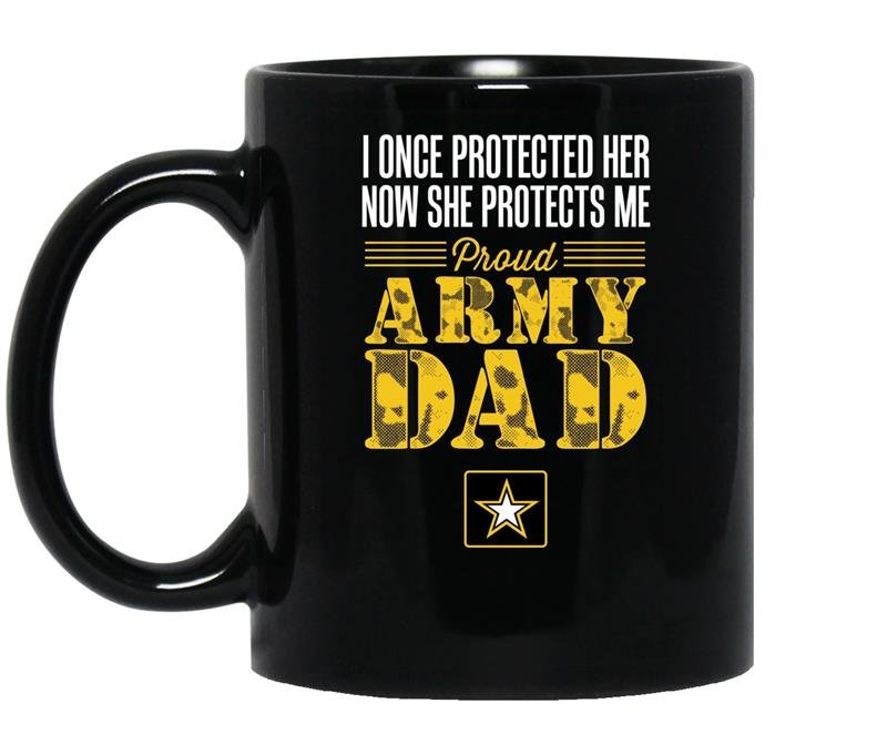 Proud army dad daughter soldier navy air force coffee Mug_Black