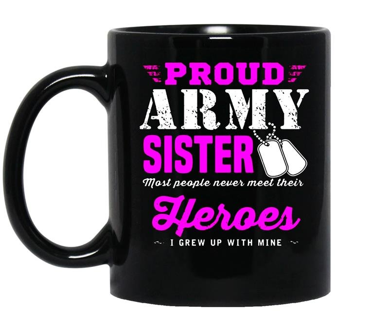 Proud army sister coffee Mug_Black