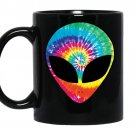 Rainbow alien trippylarge coffee Mug_Black