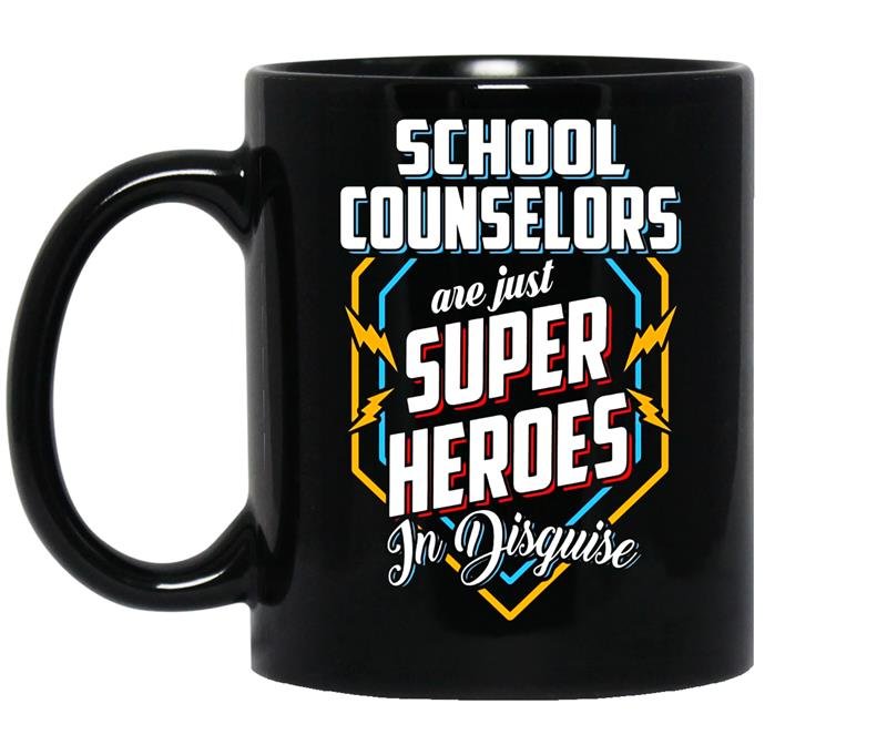 School counselors are super heroes in disguise coffee Mug_Black