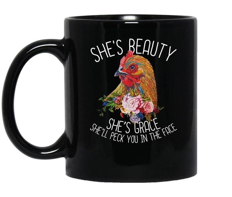 Shes beauty she gracechicken farm coffee Mug_Black