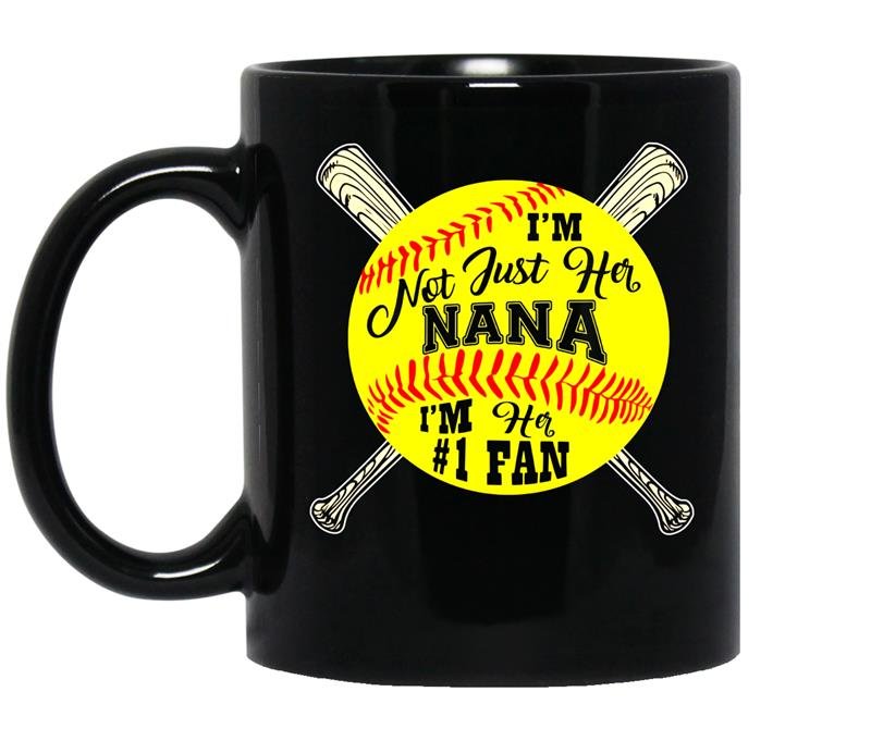 Softball im not just her nana fan coffee Mug_Black