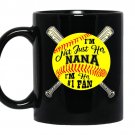 Softball im not just her nana fan coffee Mug_Black
