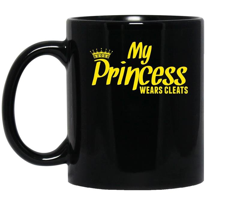 Softball my princess wears cleats coffee Mug_Black