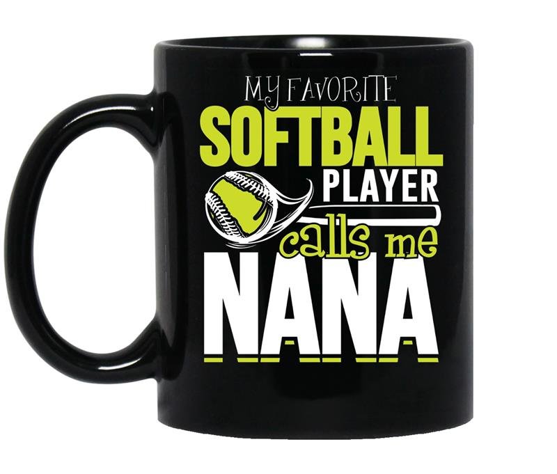 Softball nana favorite player calls me nana coffee Mug_Black