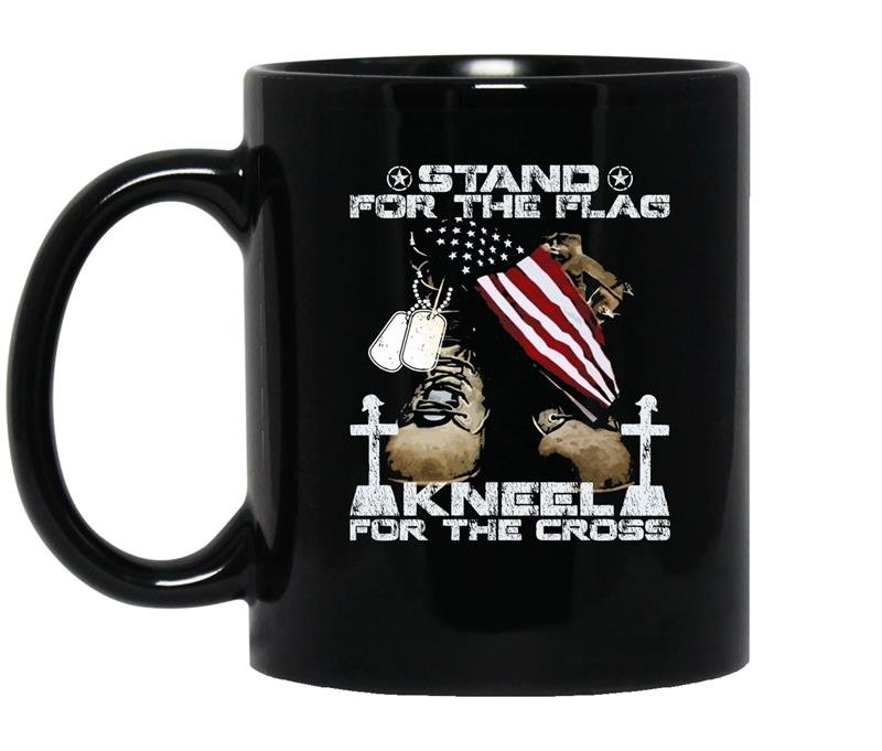 Stand for the flag kneel for the cross soldier veteran tee coffee Mug_Black