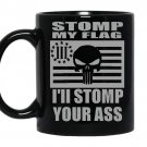 Stomp my flag your ass american punisher 3 biker nra mens coffee Mug_Black