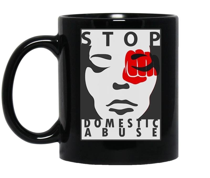 Stop domestic abuse awareness coffee Mug_Black