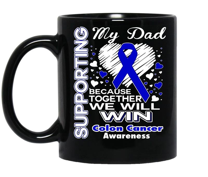 Supporting my dad colon cancer awareness coffee Mug_Black