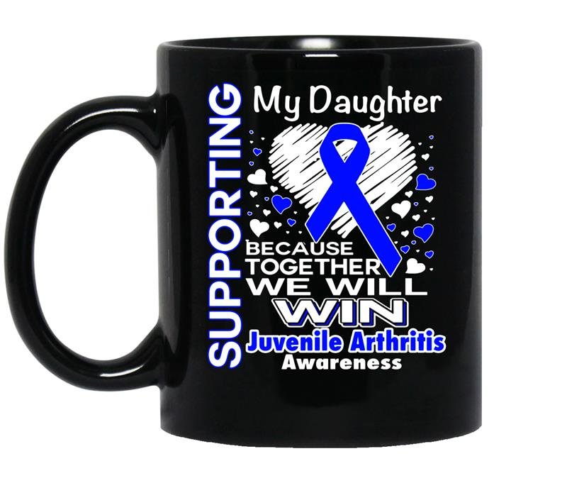 Supporting my daughter juvenile arthritis awareness coffee Mug_Black